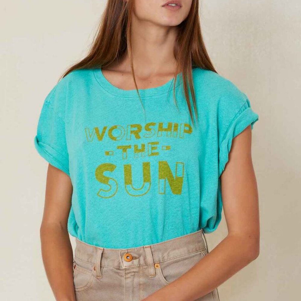 MOTHER Worship the Sun Sinful Tee Pool Green